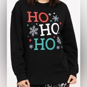 Festive Black 'Ho Ho Ho' Sweatshirt